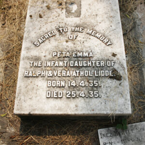 Sacred to the memory of Peta Emma