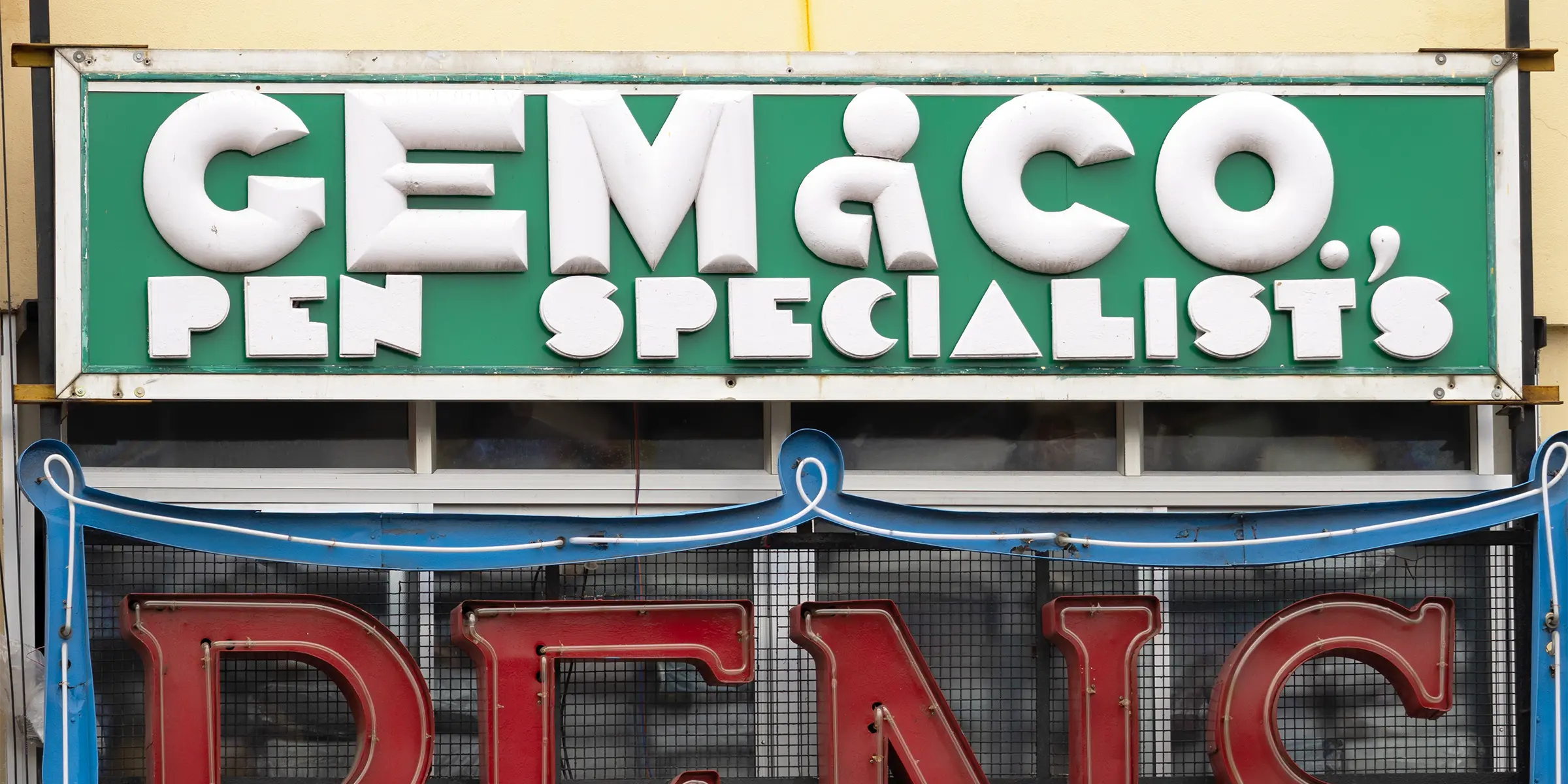 Wood and neon sign for Gem & Co in Chennai